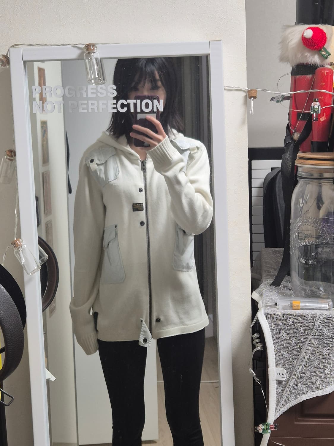 아이보리 지스타 후드집업 상품이미지1