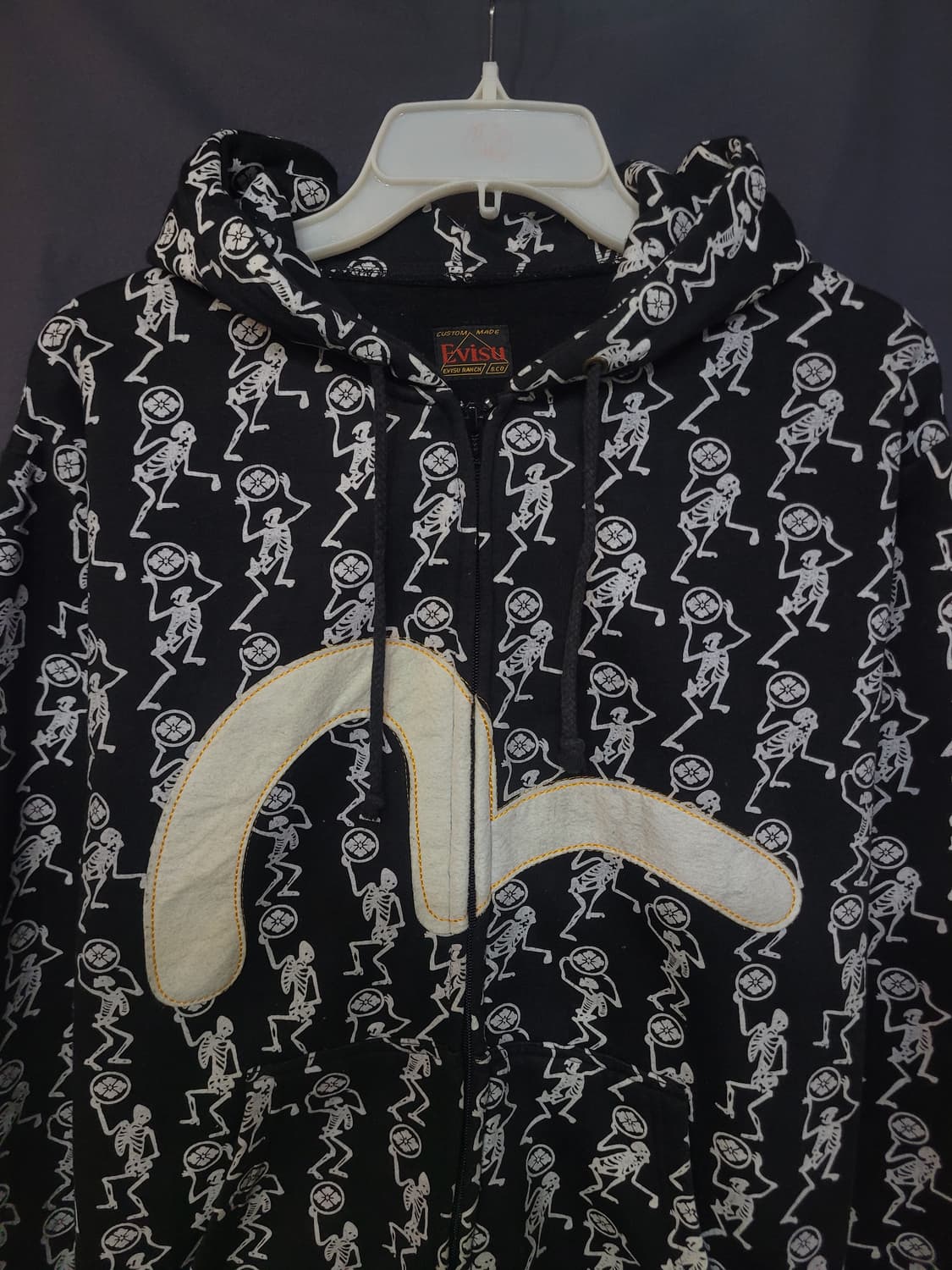 에비수 90s 빅로고 커스텀메이드 댄싱 스켈레톤 아카이브 빈티지 후드집업 상품이미지2