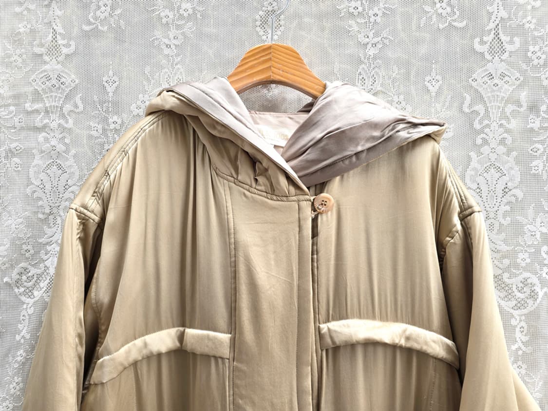 빈티지 실크 후드코트 실크 100% 상품이미지2