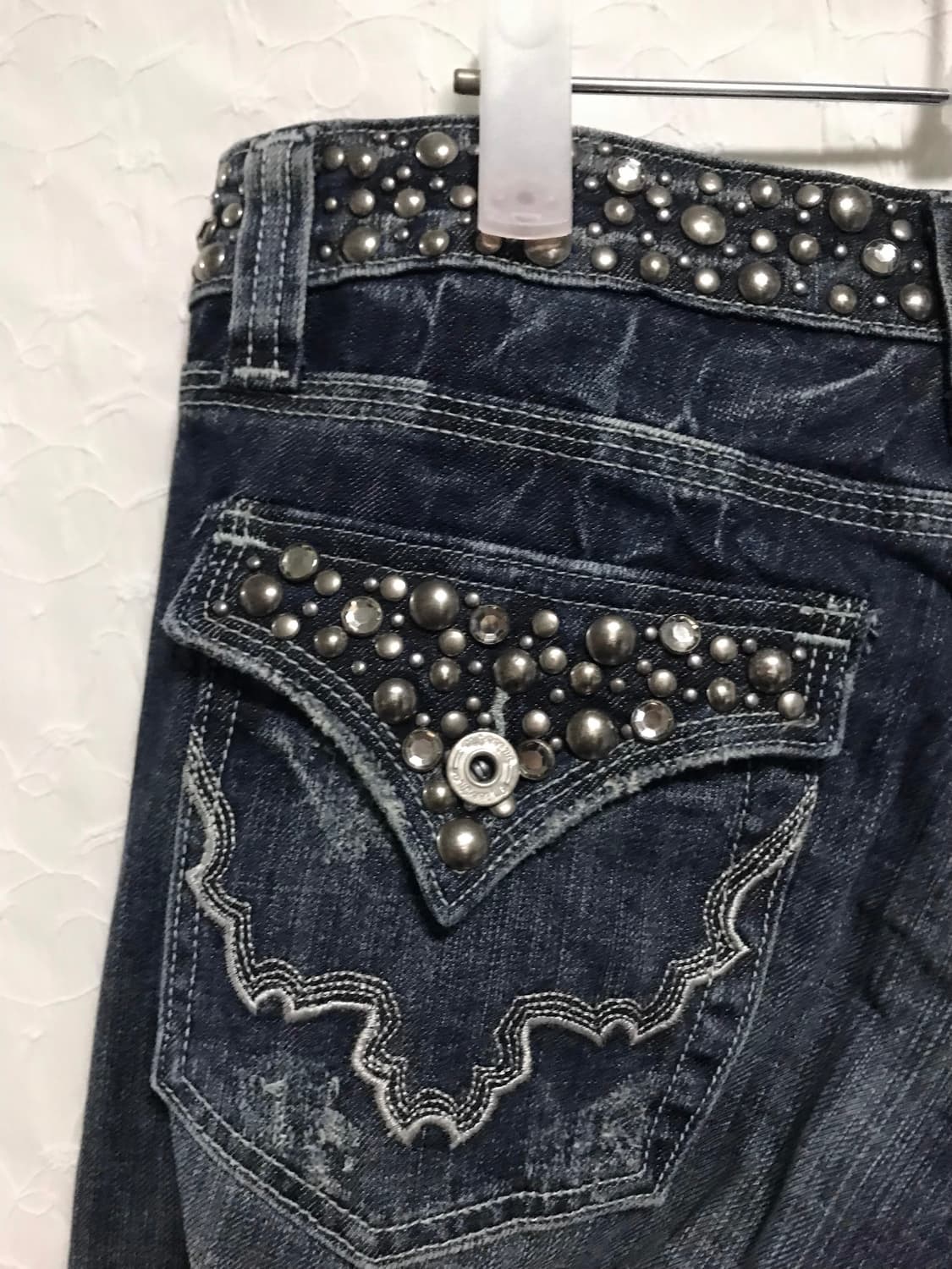 빈티지 miss me 00s y2k 핀터깔 스터드 로우라이즈 데님 팬츠 상품이미지6