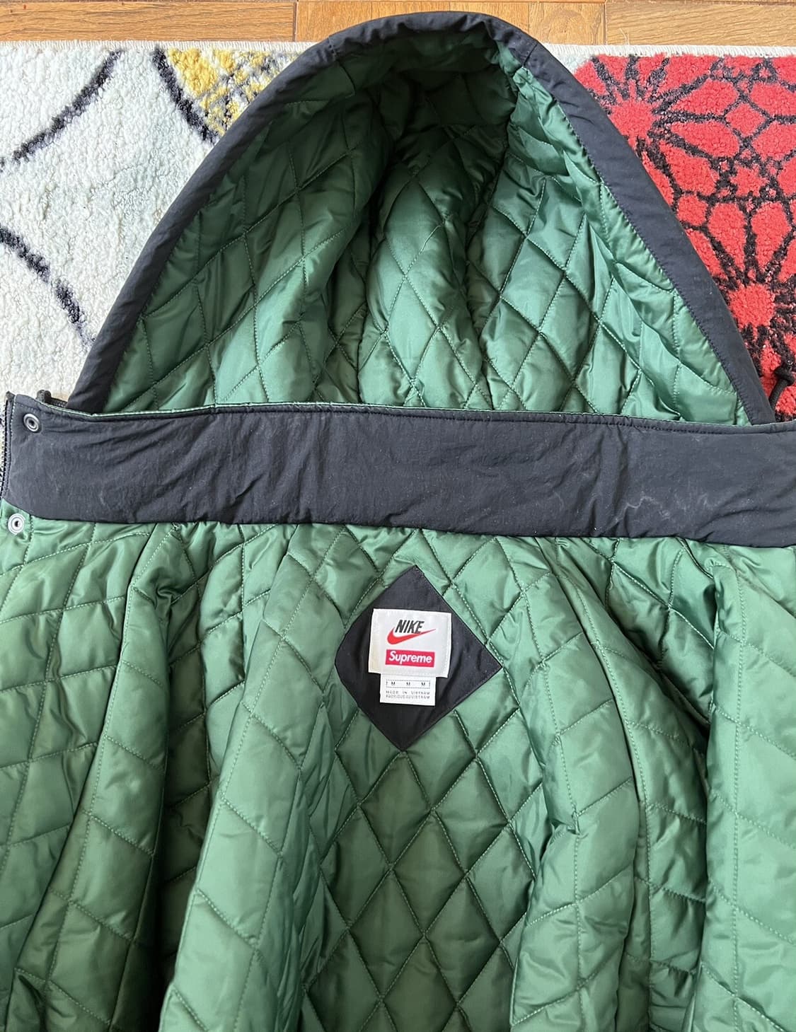 슈프림 x 나이키 후드 스포트 자켓 블랙/그린 상품이미지7