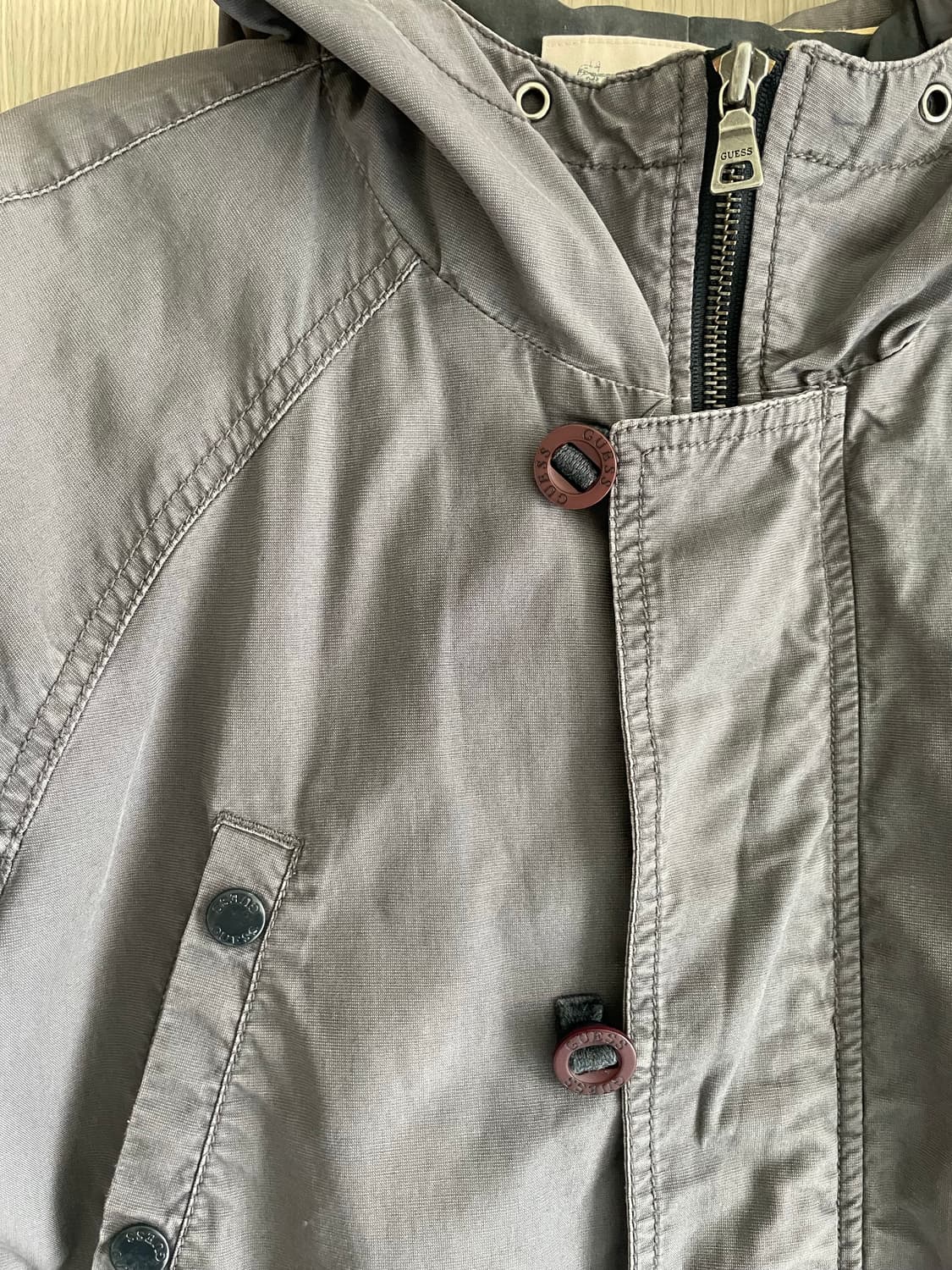 Guess 그레이 y2k 하구미 그런지 갸루 후드 야상 상품이미지2