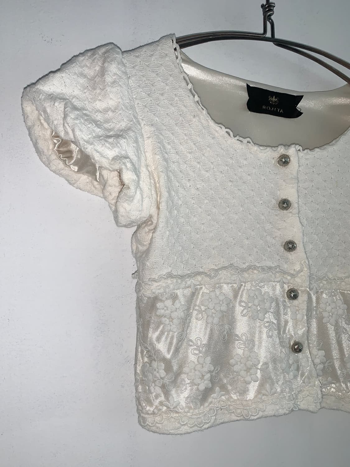 ROJITA Ivory Romantic Cropped Cardigan 상품이미지9