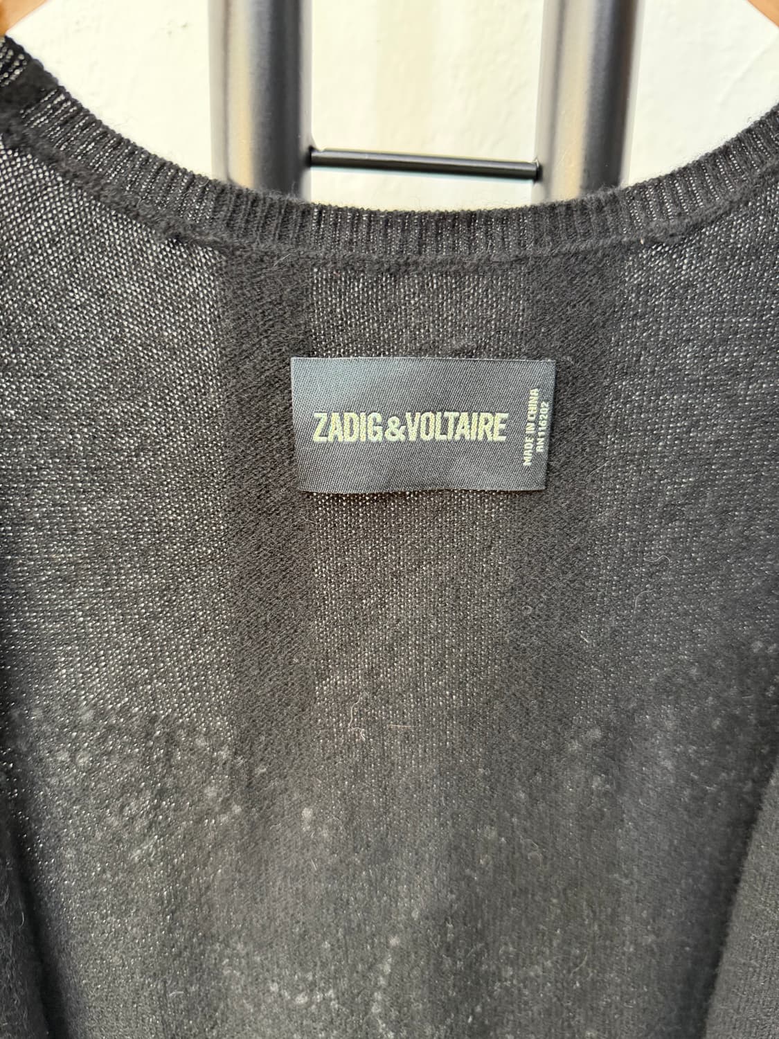 정품) 쟈딕앤볼테르 캐시미어100 블랙 니트 탑 S 상품이미지6