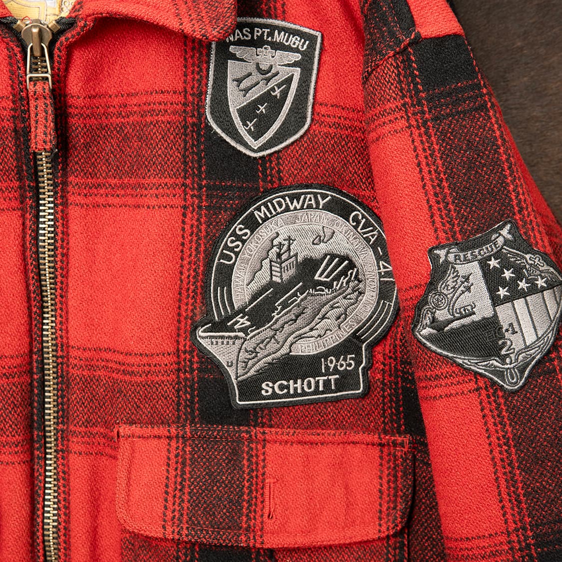 [120] Schott 버팔로체크 울 G-1 플라이트 자켓  상품이미지4