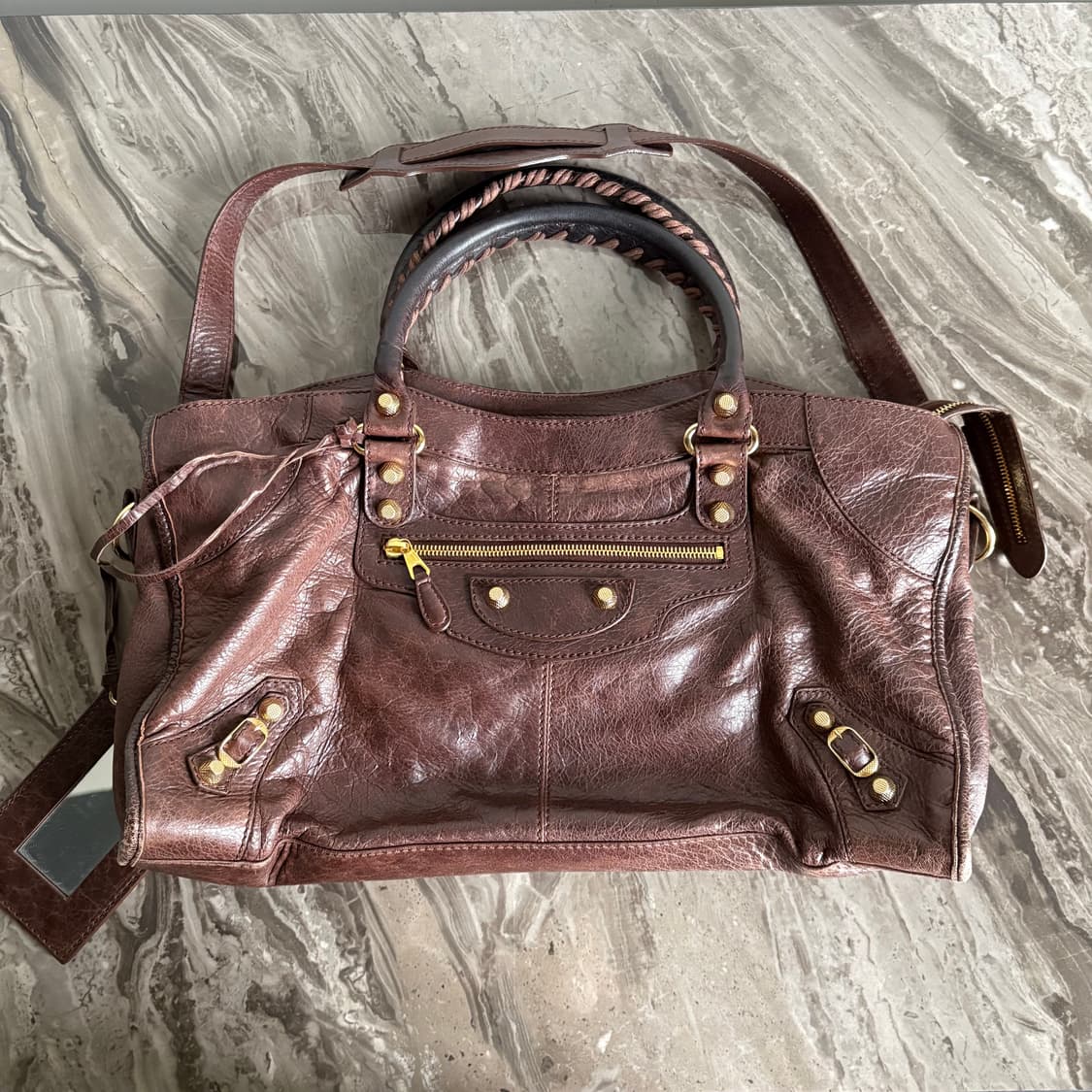 발렌시아가 시티 모터백 브라운 상품이미지1