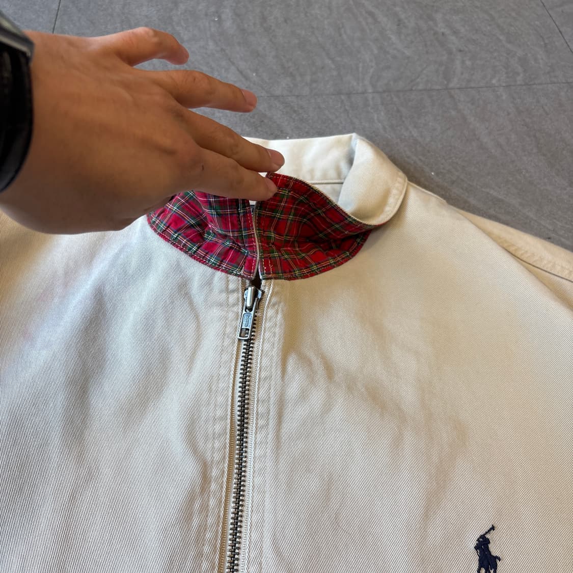 폴로 정품 국내 두산 베이지 스윙톱 자켓 상품이미지8