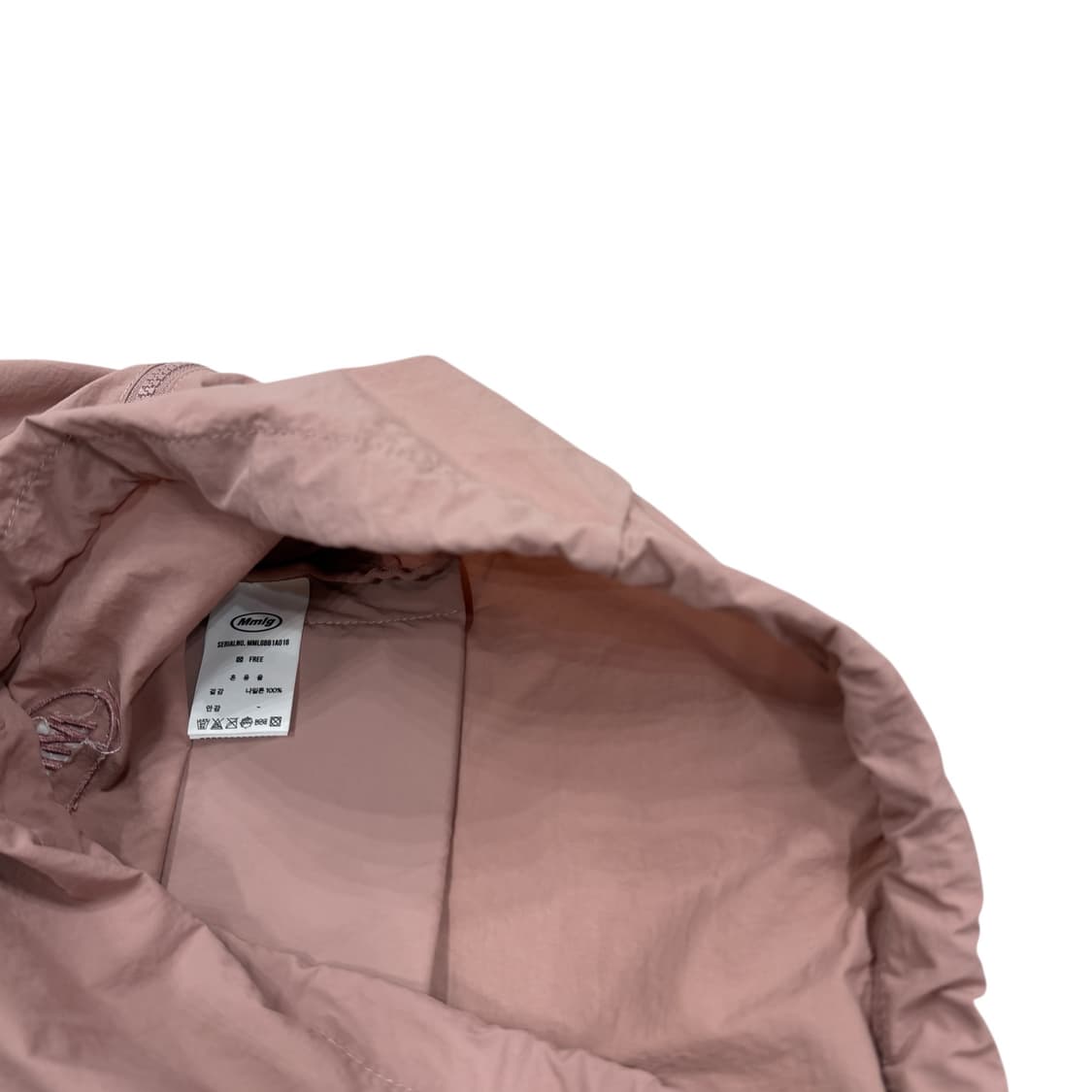 MMLG 나일론 드로우 스트링 럭색 백팩 가방 핑크 상품이미지5