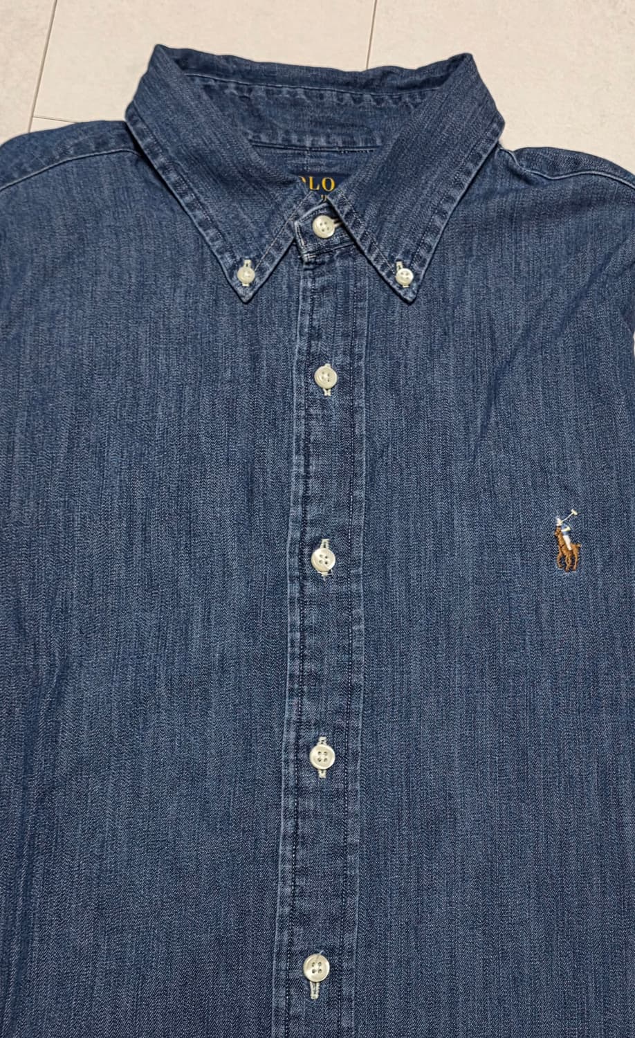 폴로 랄프로렌 클래식핏 데님 셔츠 SP 사이즈 청남방 상품이미지2