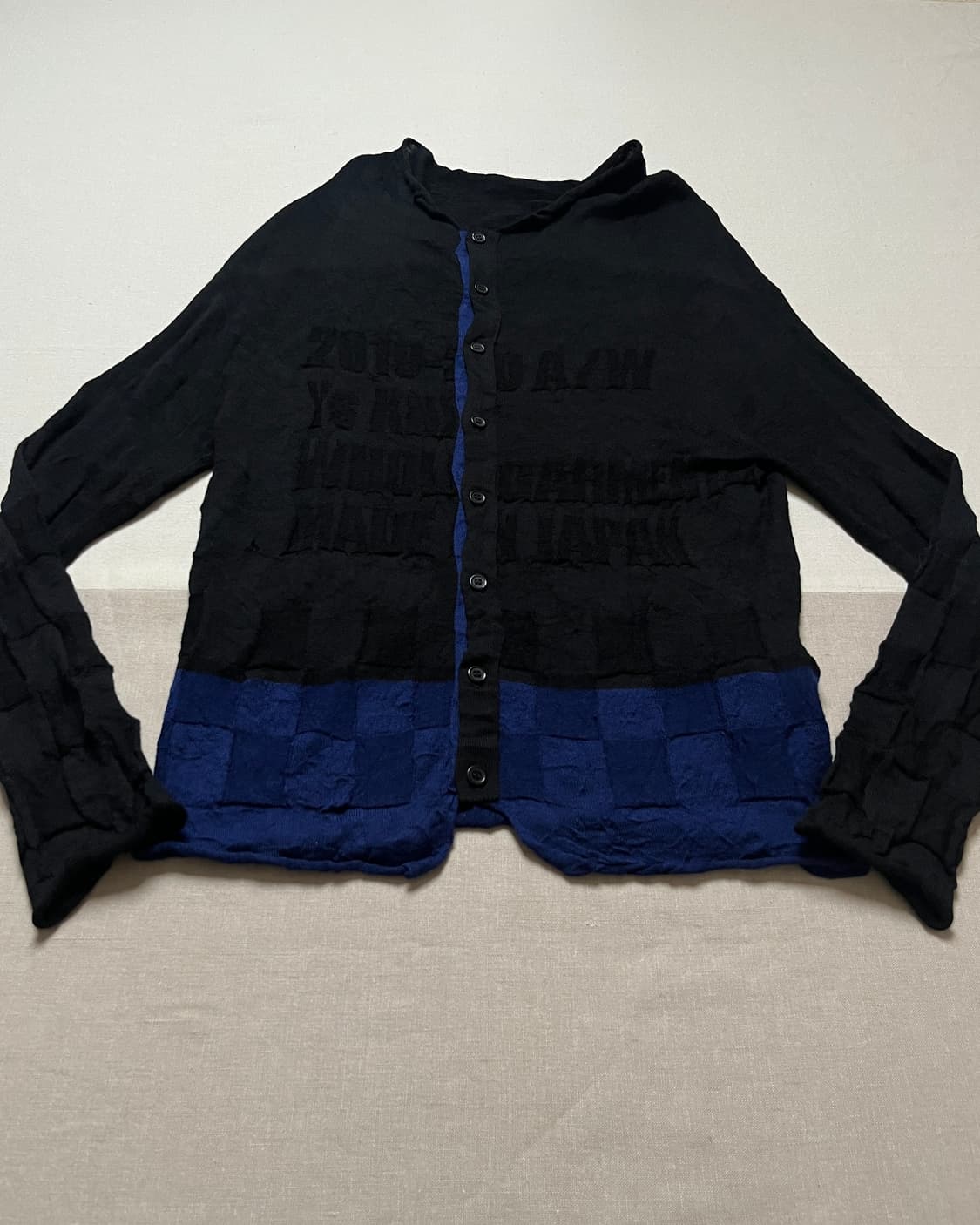 요지야마모토 레터링 자가드 패널 가디건 Yohji yamamoto 상품이미지7