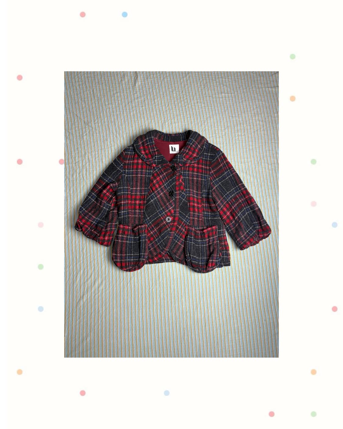 레드 체크 숏 자켓 상품이미지1