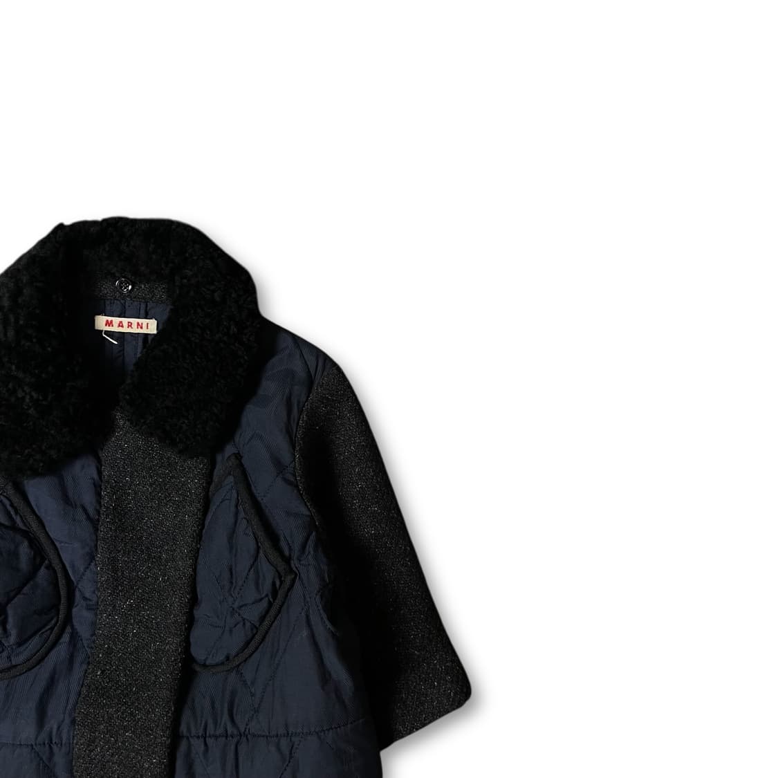 마르니 차콜 네이비 패치 워크 울 롱코트 6 상품이미지2