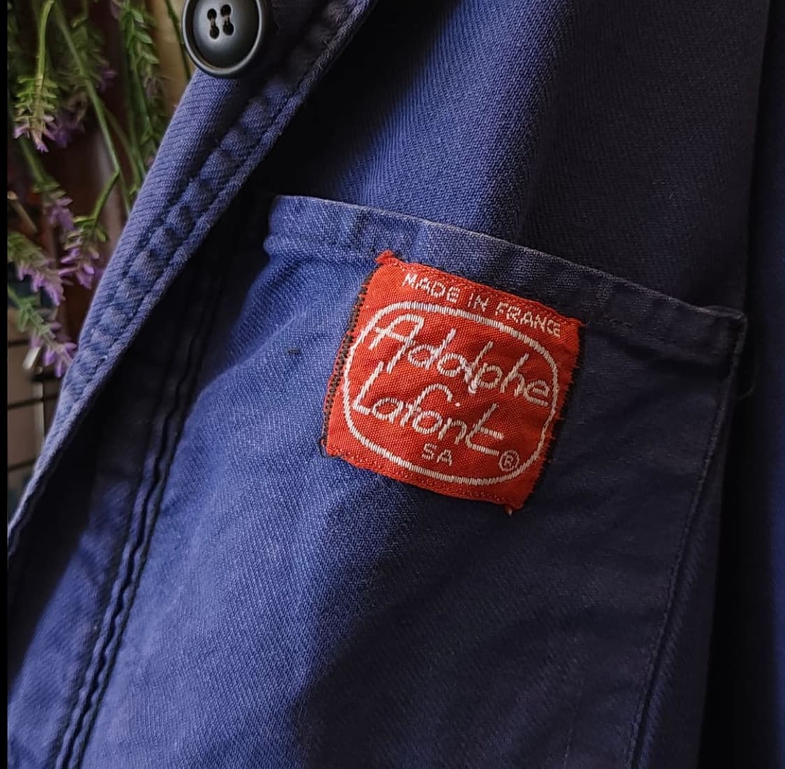 60s 빈티지 프렌치 워크자켓 52 페이딩 퍼플 블루 L 상품이미지8