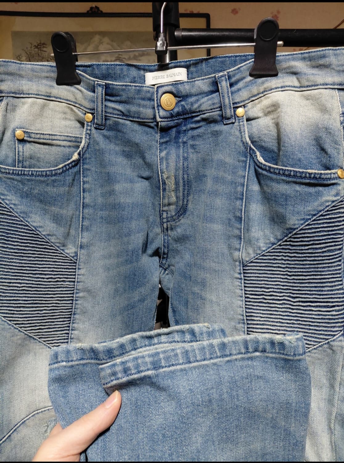[피에르발망]바이커 데님 청바지 34사이즈  상품이미지8