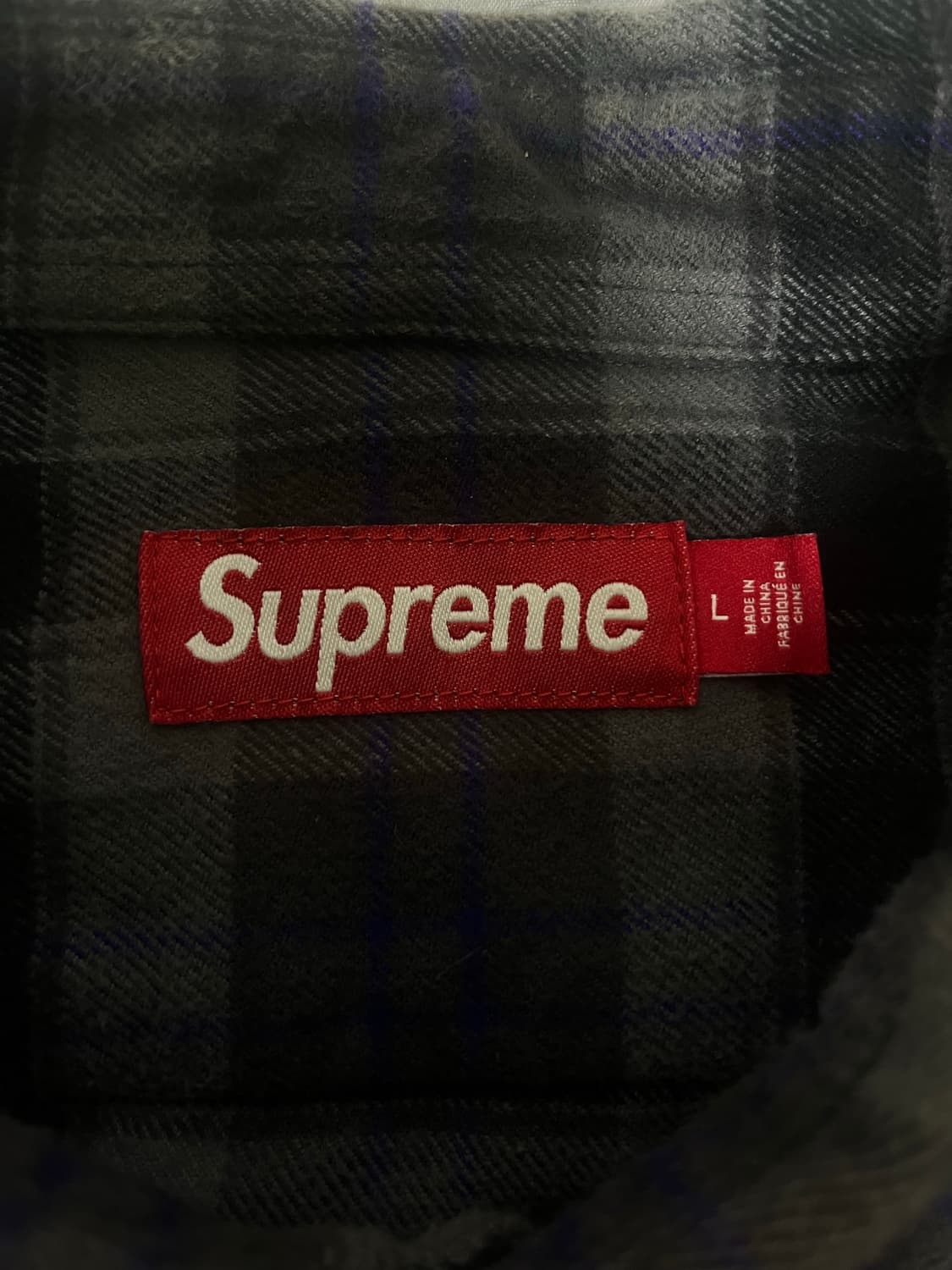슈프림 플란넬셔츠 블랙 24SS L사이즈 상품이미지3