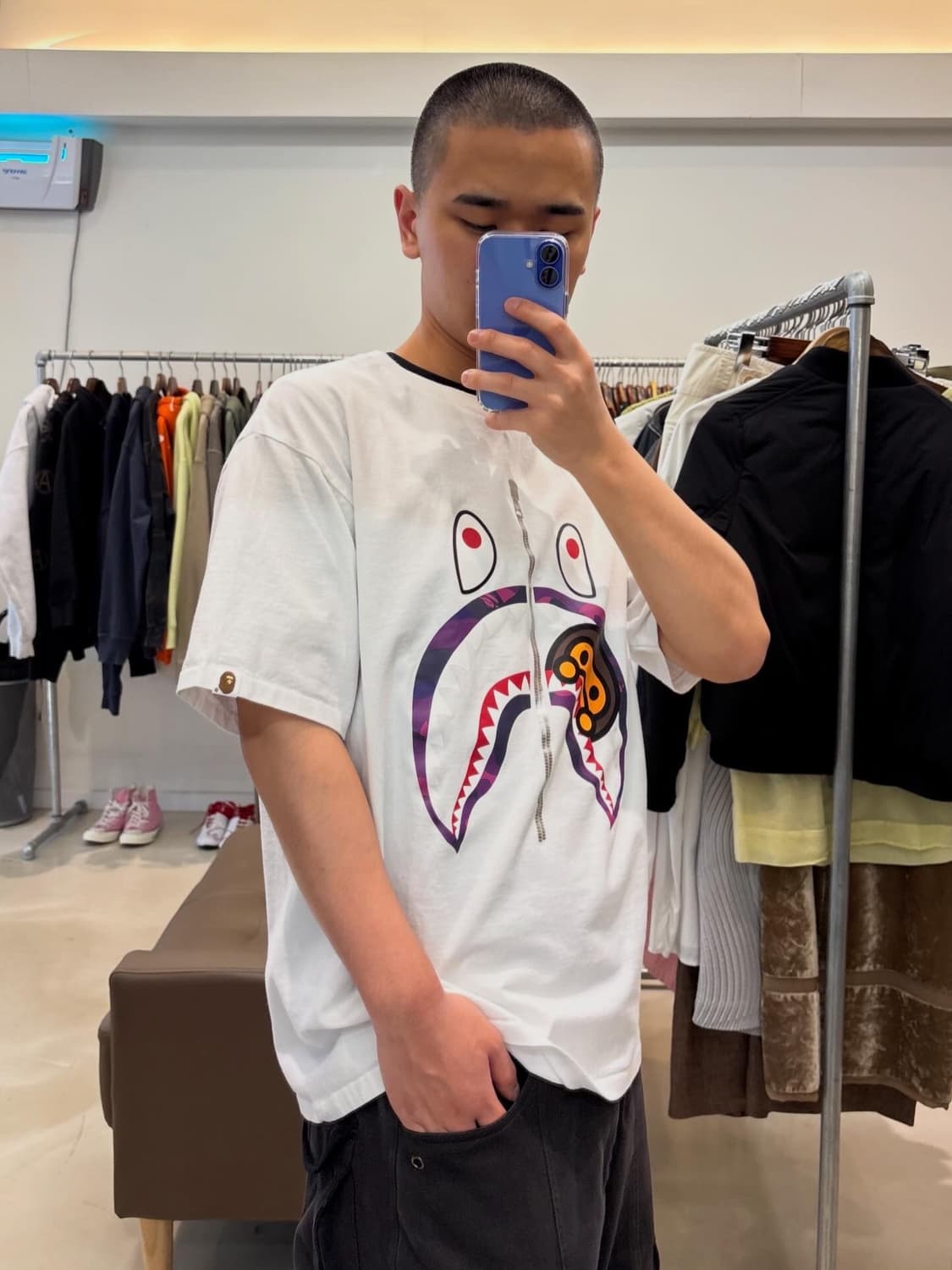 베이프 컬러 카모 마일로 샤크 반팔 상품이미지8