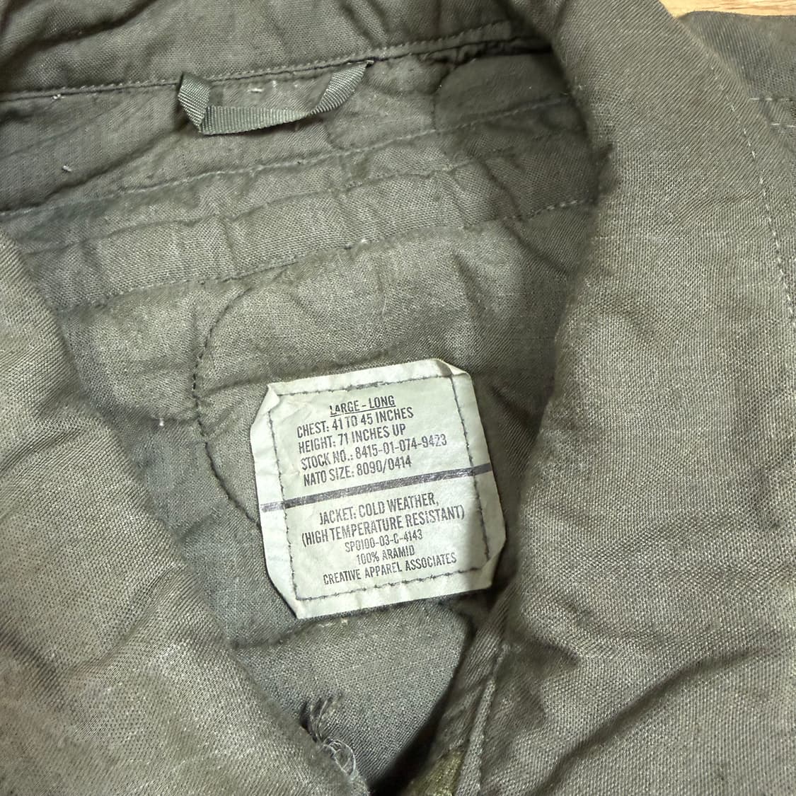 미군 오리지날 00s CVC 탱커 자켓 L/L 상품이미지2