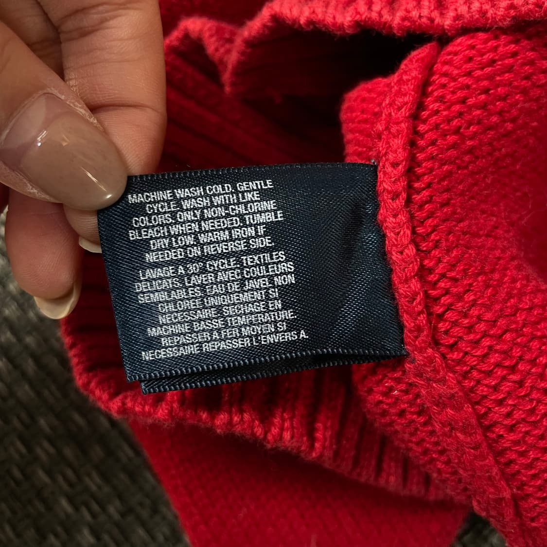 폴로랄프로렌 빅포니 레드 케이블 반집업 긴팔 니트 L(14-16) 상품이미지5