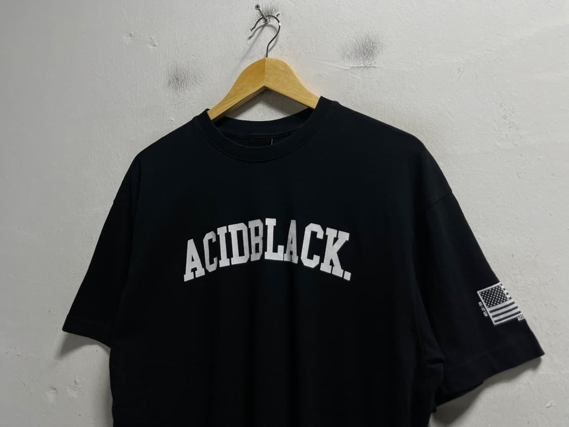 (100) acid black 빅로고 루즈핏 반팔티셔츠 상품이미지2
