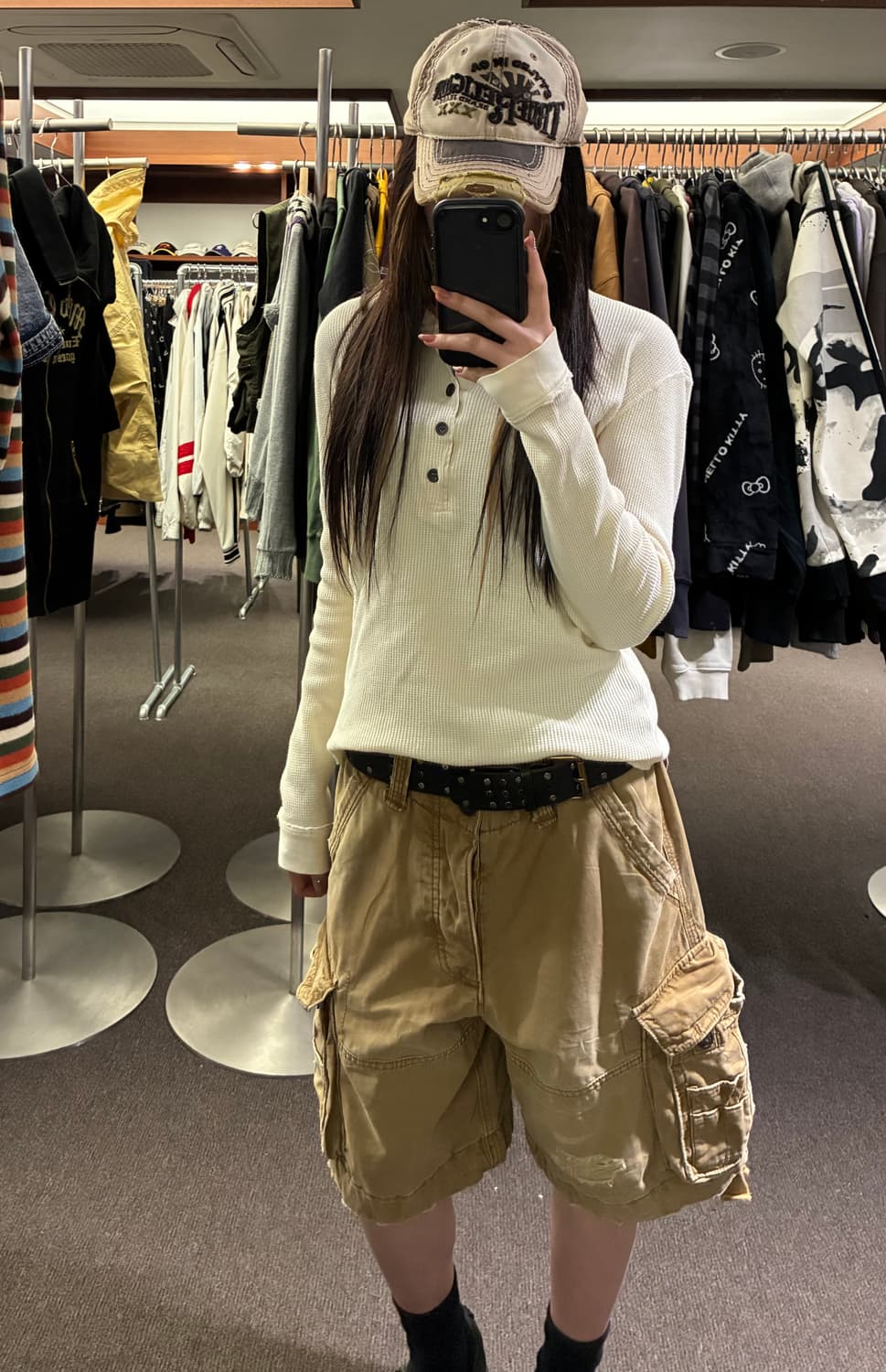 L)Hamnett 빈티지 여성 와플 롱슬리브(이염) 상품이미지10