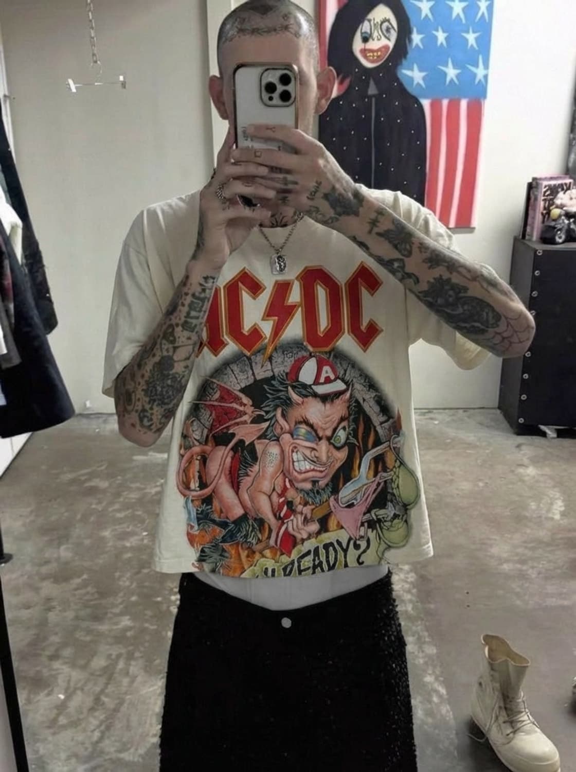 락볼루션 AC ⚡️DC 데빌 크롭반팔티 상품이미지1