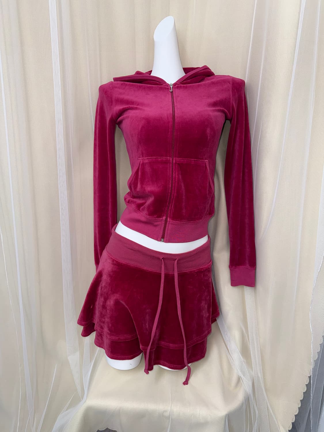 S Juicy Couture 프릴 치마 셋업 와인 상품이미지1