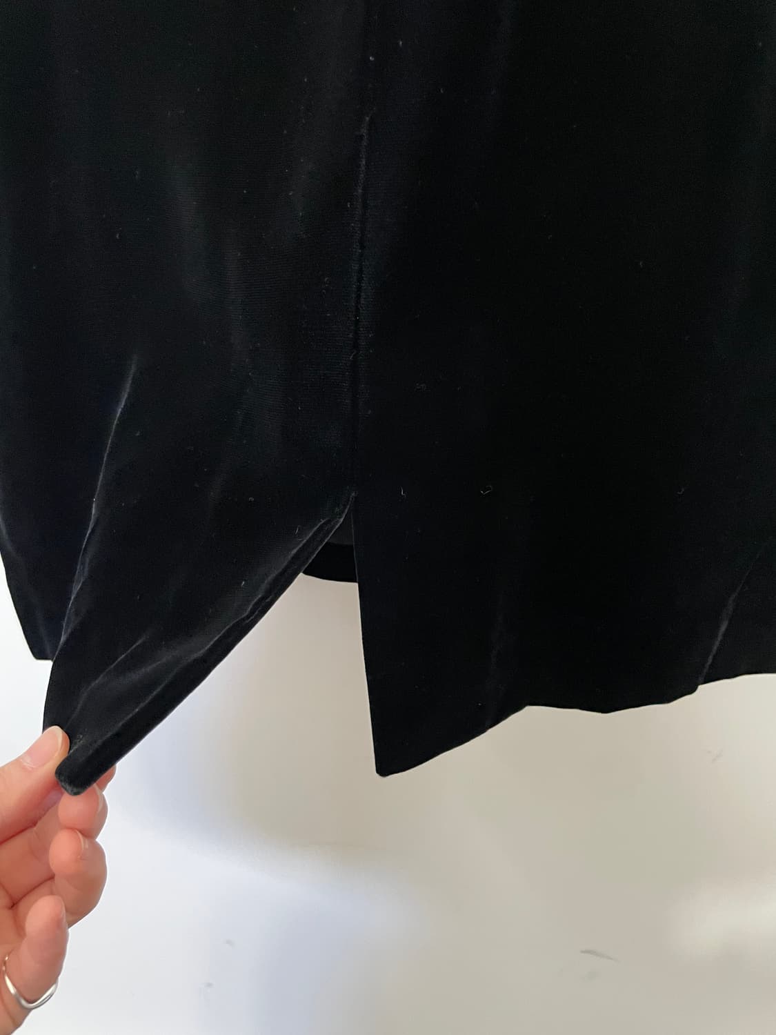 vintage black cap sleeve velvet dress 상품이미지7