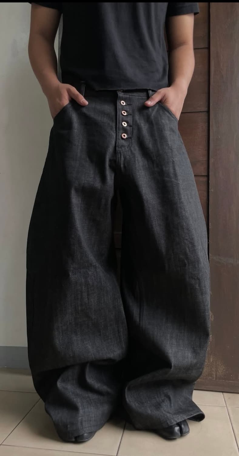 Peoplesense Black Raw Denim Jeans with B 상품이미지4