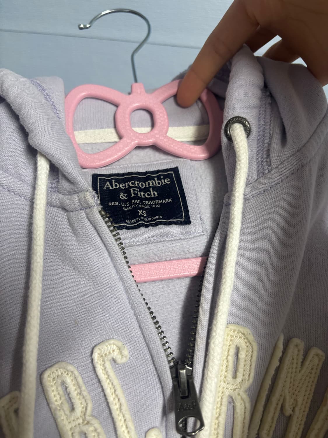 (유일매물)아베크롬비 대대장 연보라 후드집업 상품이미지4