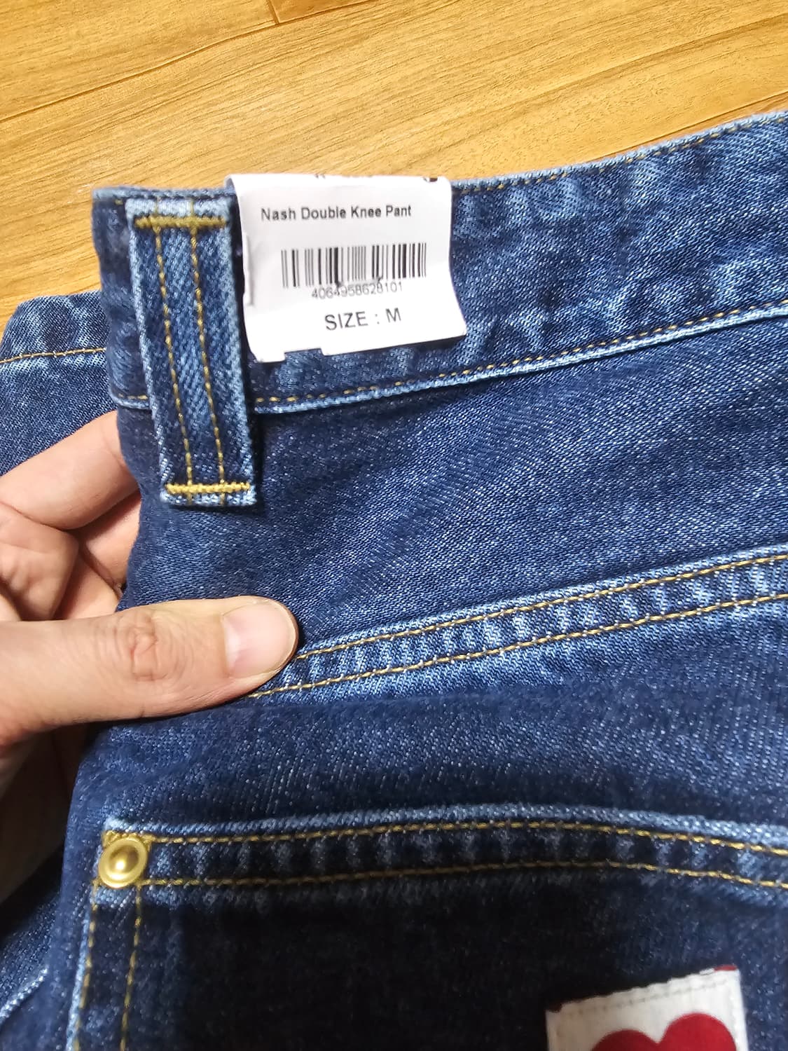 칼하트 WIP 내쉬 루즈 핏 더블 니 팬츠 블루 스톤 워시드 M 상품이미지2