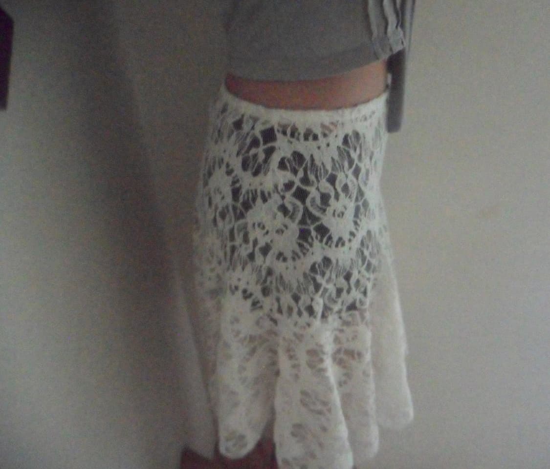 vintage tie tee  &  lace layered skirt 상품이미지7