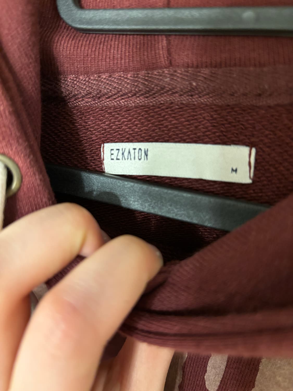 버건디 후드티 EZKATON 상품이미지2