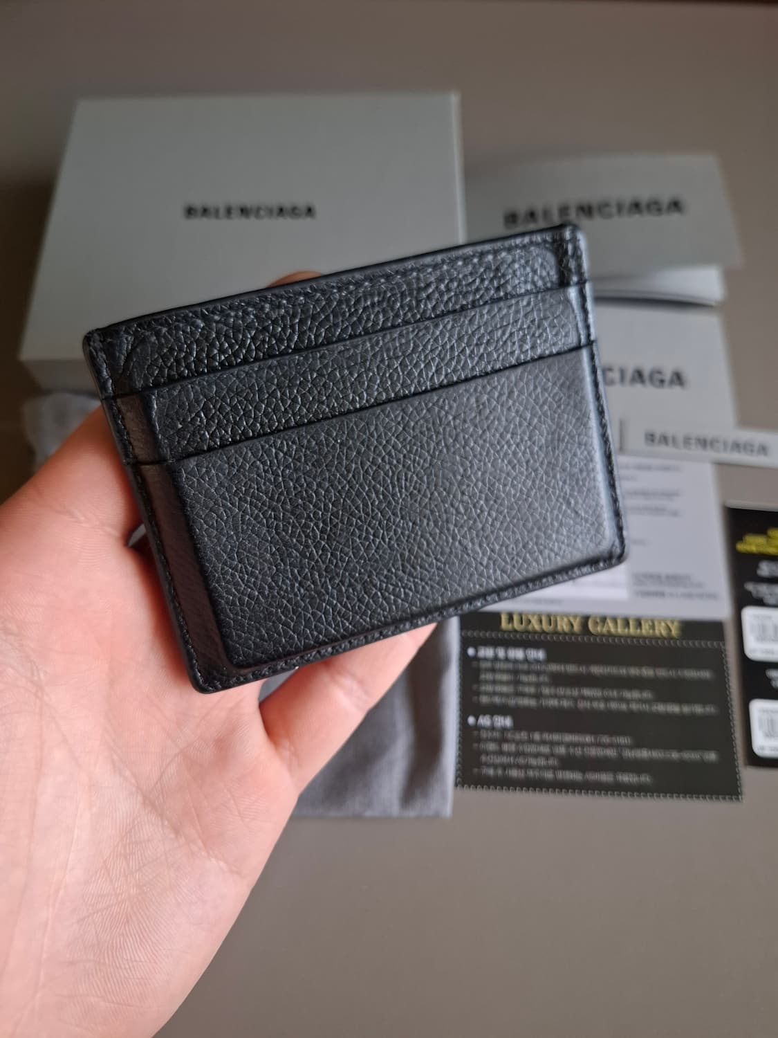 발렌시아가 로고 캐시 블랙 카드지갑 풀박스 상품이미지3