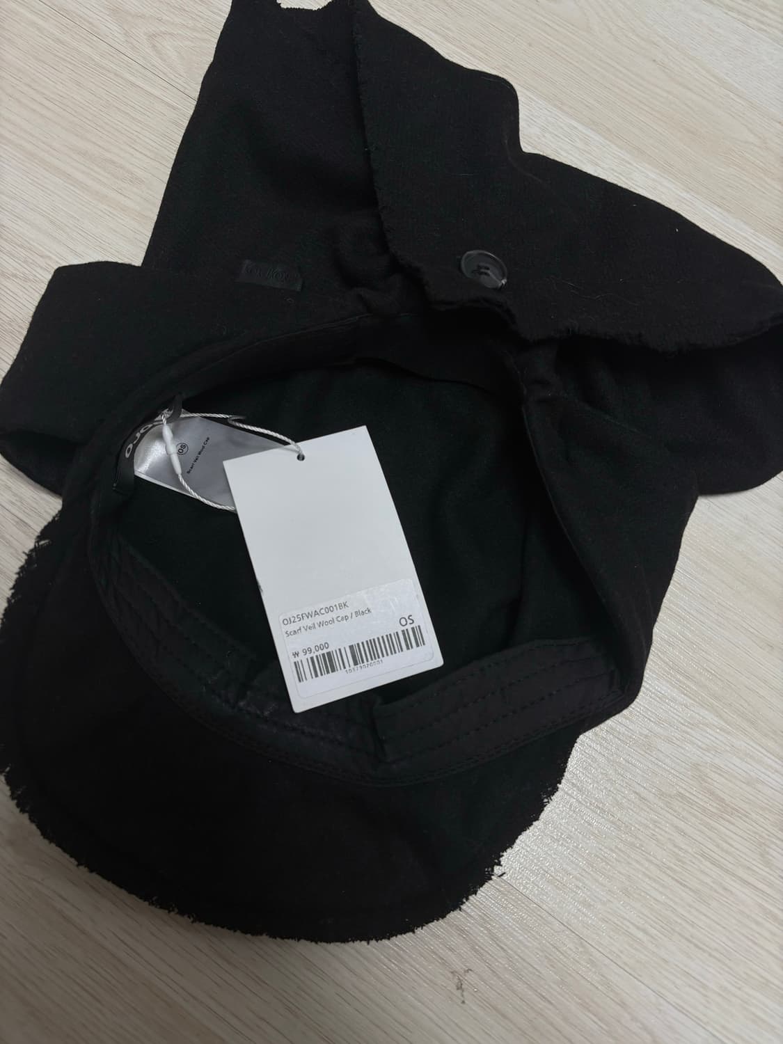 OJOS Scarf Veil Wool Cap / Black 상품이미지6