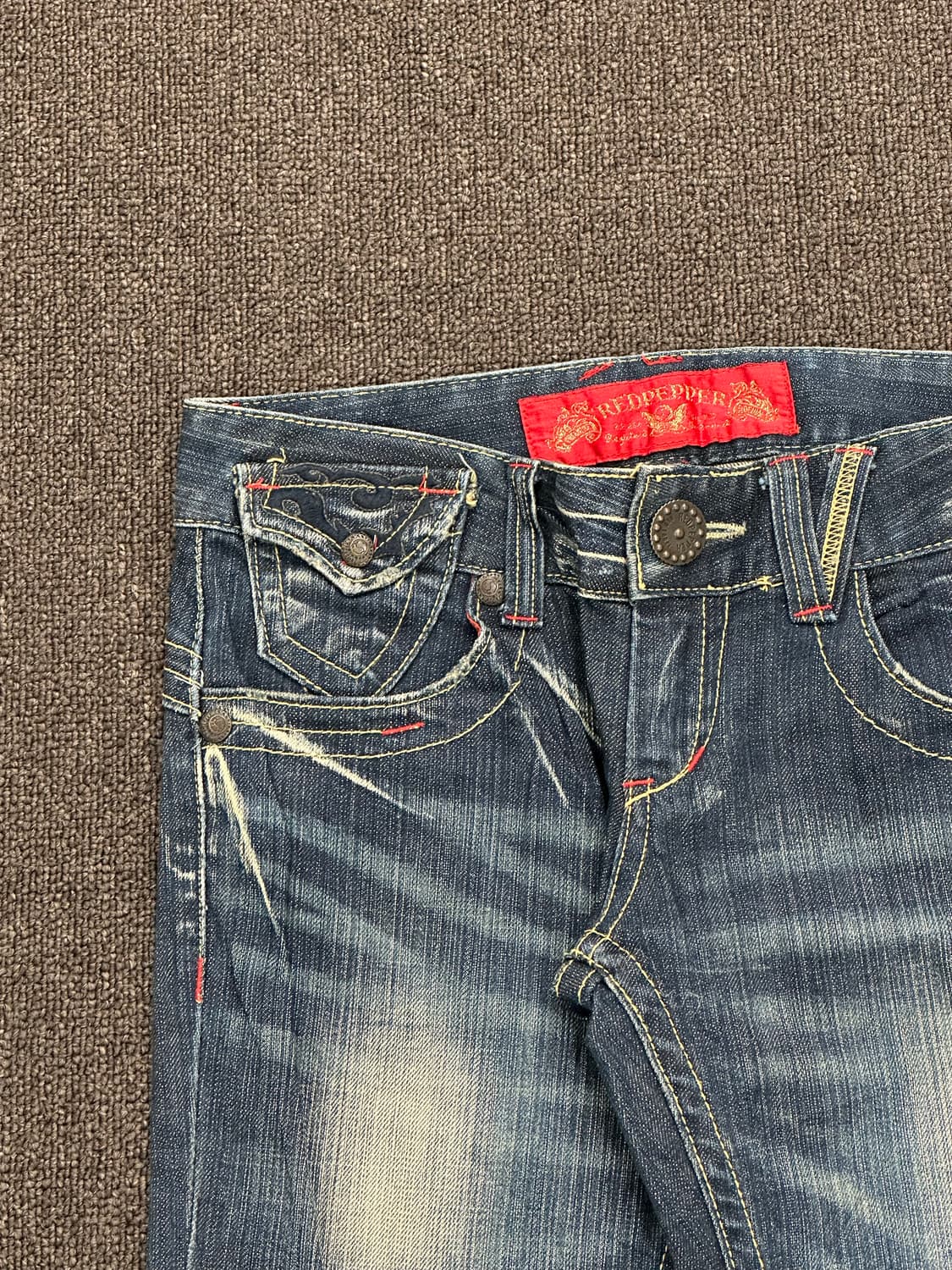27)레드페퍼 빈티지 Y2K 자수 데님팬츠 상품이미지6