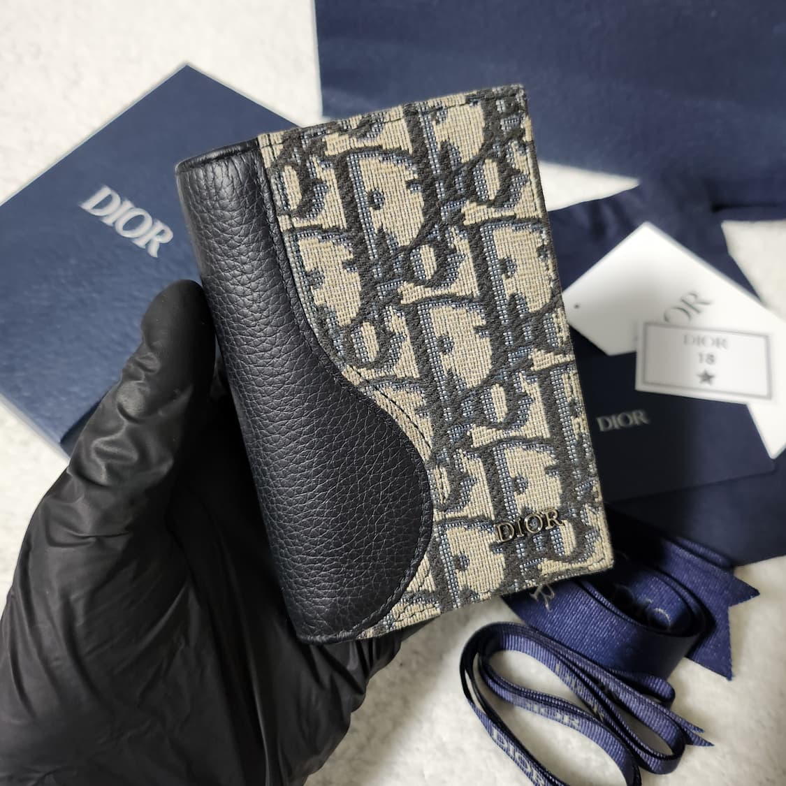 [인보이스/풀구성]디올 오블리크 새들 오거나이저 카드지갑 베이지 상품이미지2