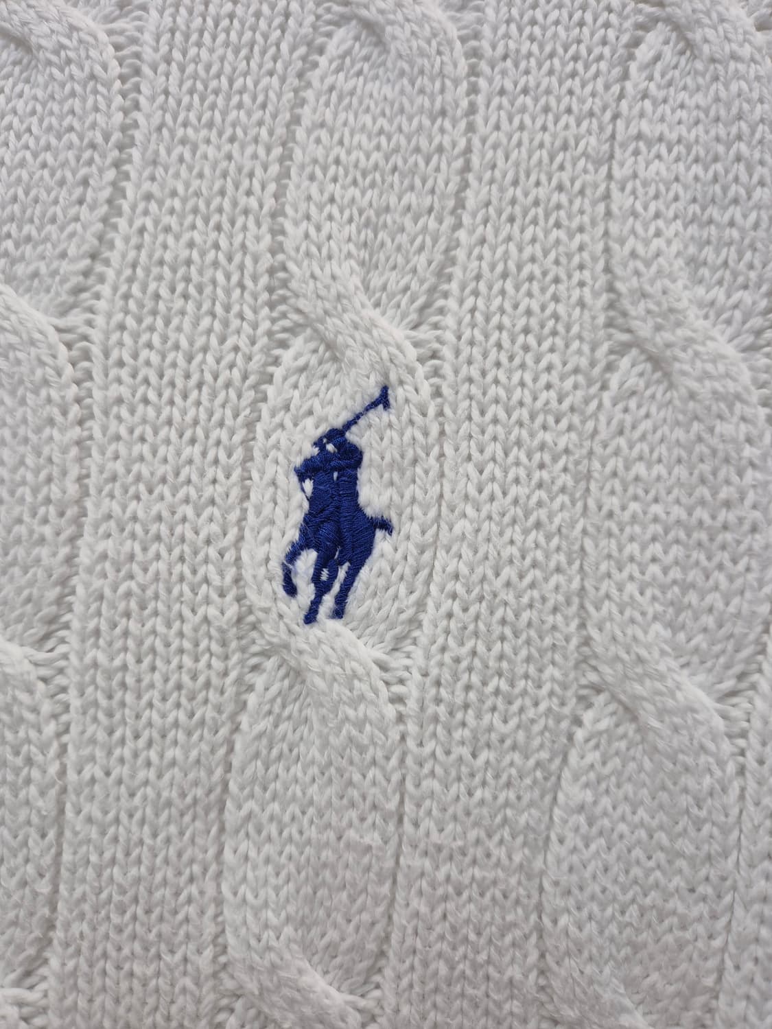 폴로 케이블 반팔 니트 화이트 / 95 (정품) 상품이미지2