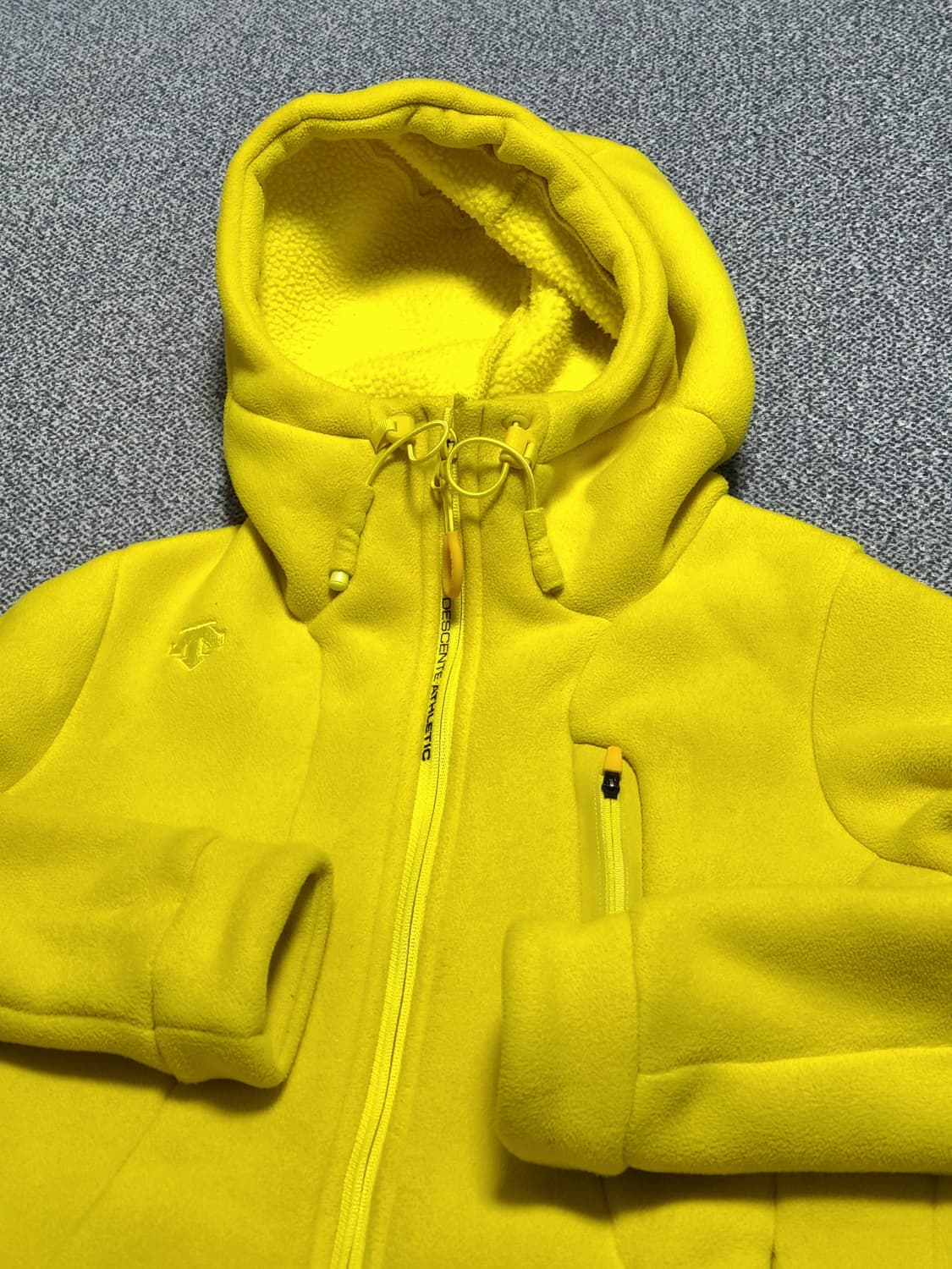 데상트 여성 기모 후리스 S 노란색 후드집업 정사이즈 상품이미지2
