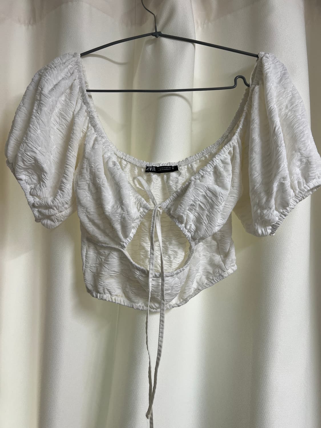 ZARA 화이트 크롭 블라우스 S 상품이미지1