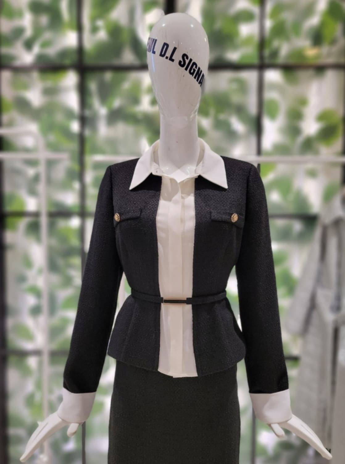 듀엘 블라우스 블록 벨티드 트위드자켓 55사이즈 상품이미지2