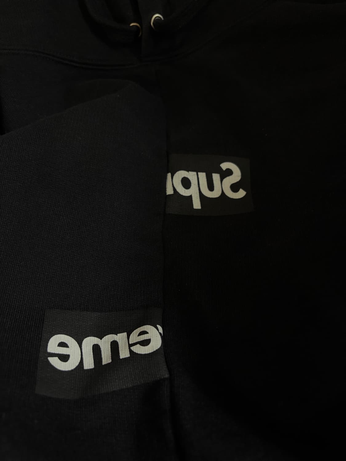 [L] 슈프림 꼼데가르송 스플릿 후드 블랙 상품이미지5