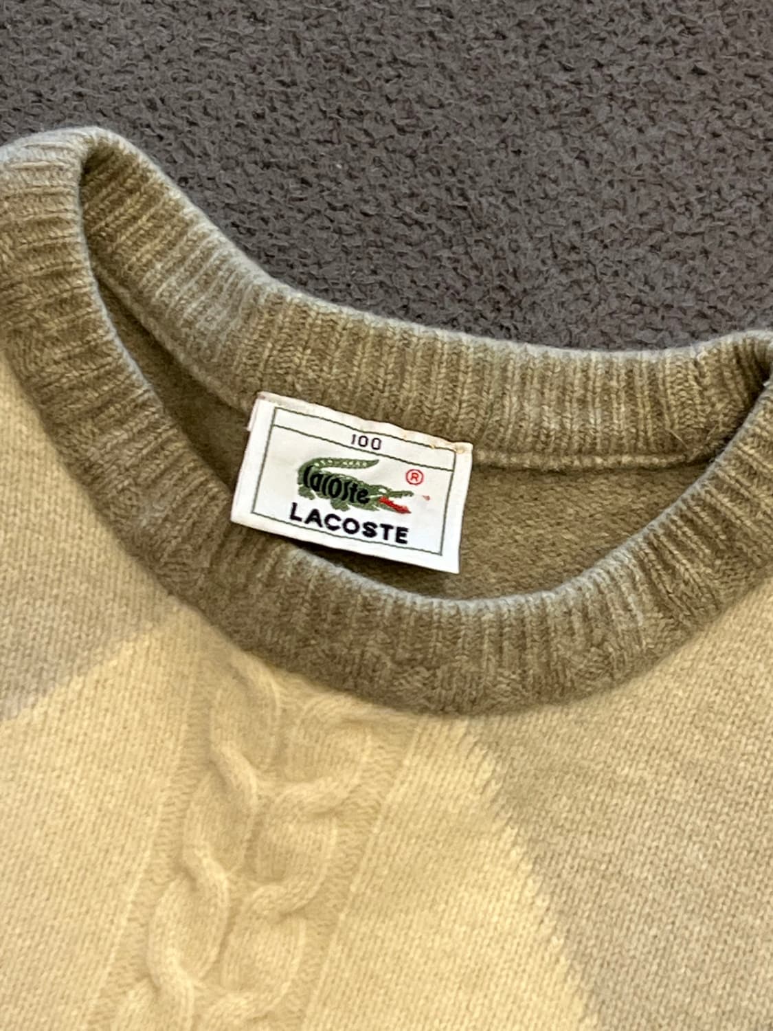 라코스테 빈티지 아가일 니트 처분  상품이미지3