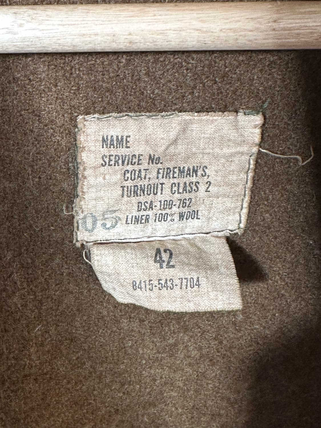 80년대 미군 소방관 덕코트 & 울 라이너 세트 (LARGE, LONG) 상품이미지6