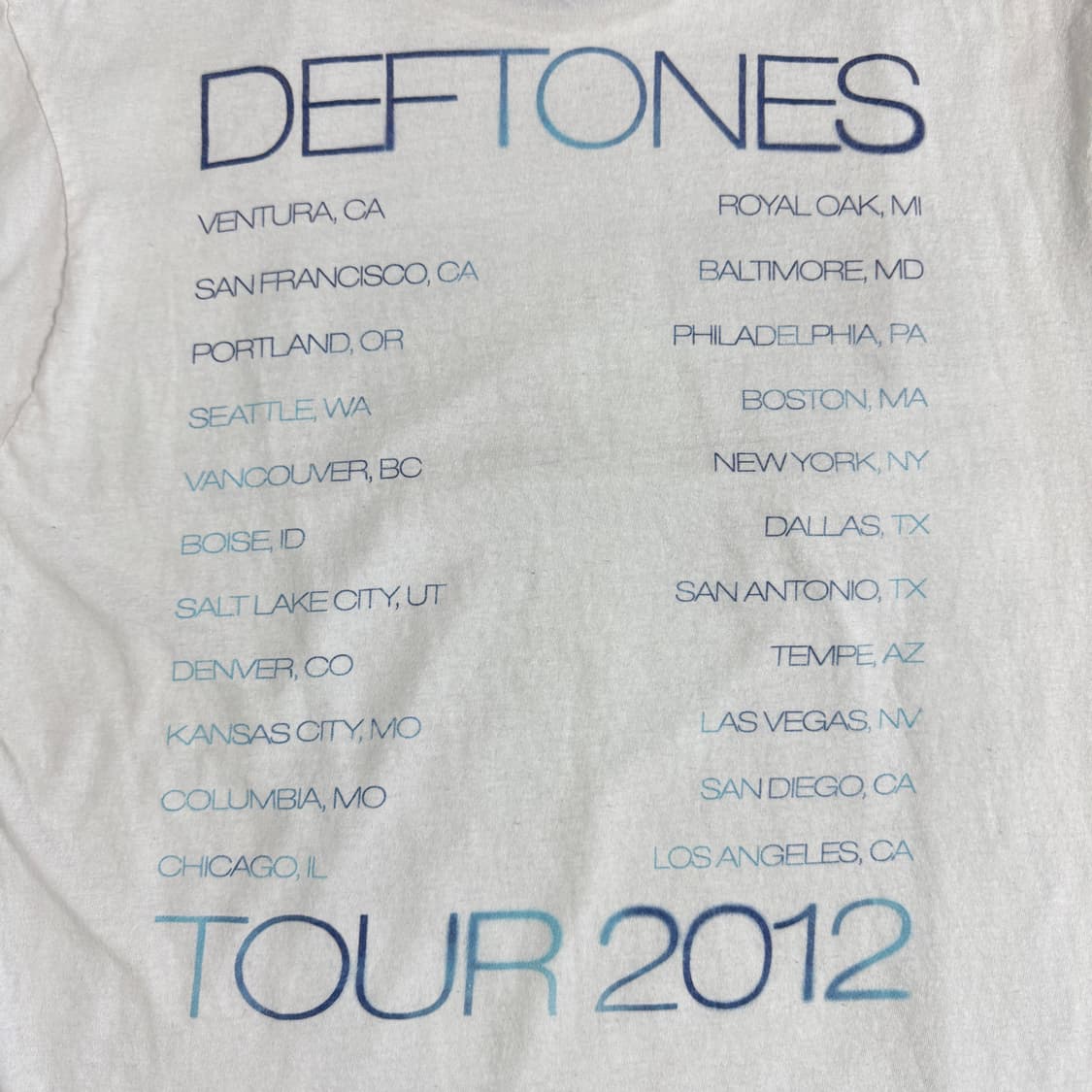 2000s Deftones 데프톤즈 엑스레이 티셔츠 2012 투어 상품이미지5