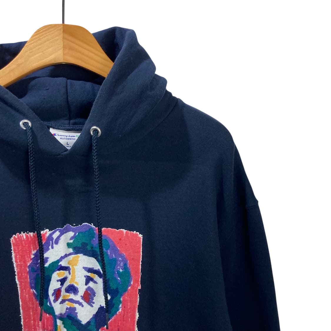 챔피온 프린팅 네이비 후드 상품이미지2