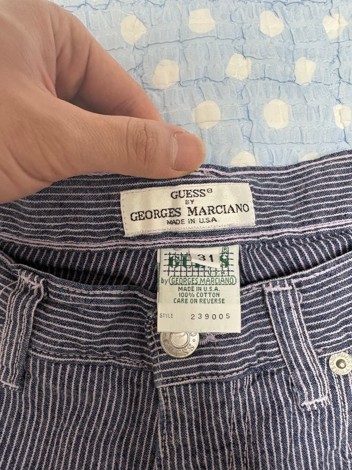 90s USA MADE 게스 스트라이프 쇼츠 상품이미지2