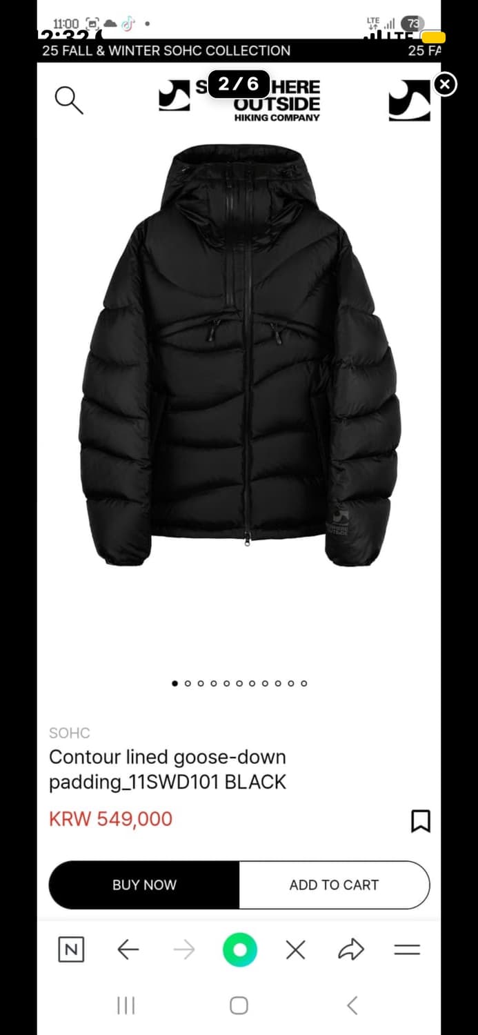 썸웨어아웃사이드 구스 다운 패딩 XL 상품이미지7