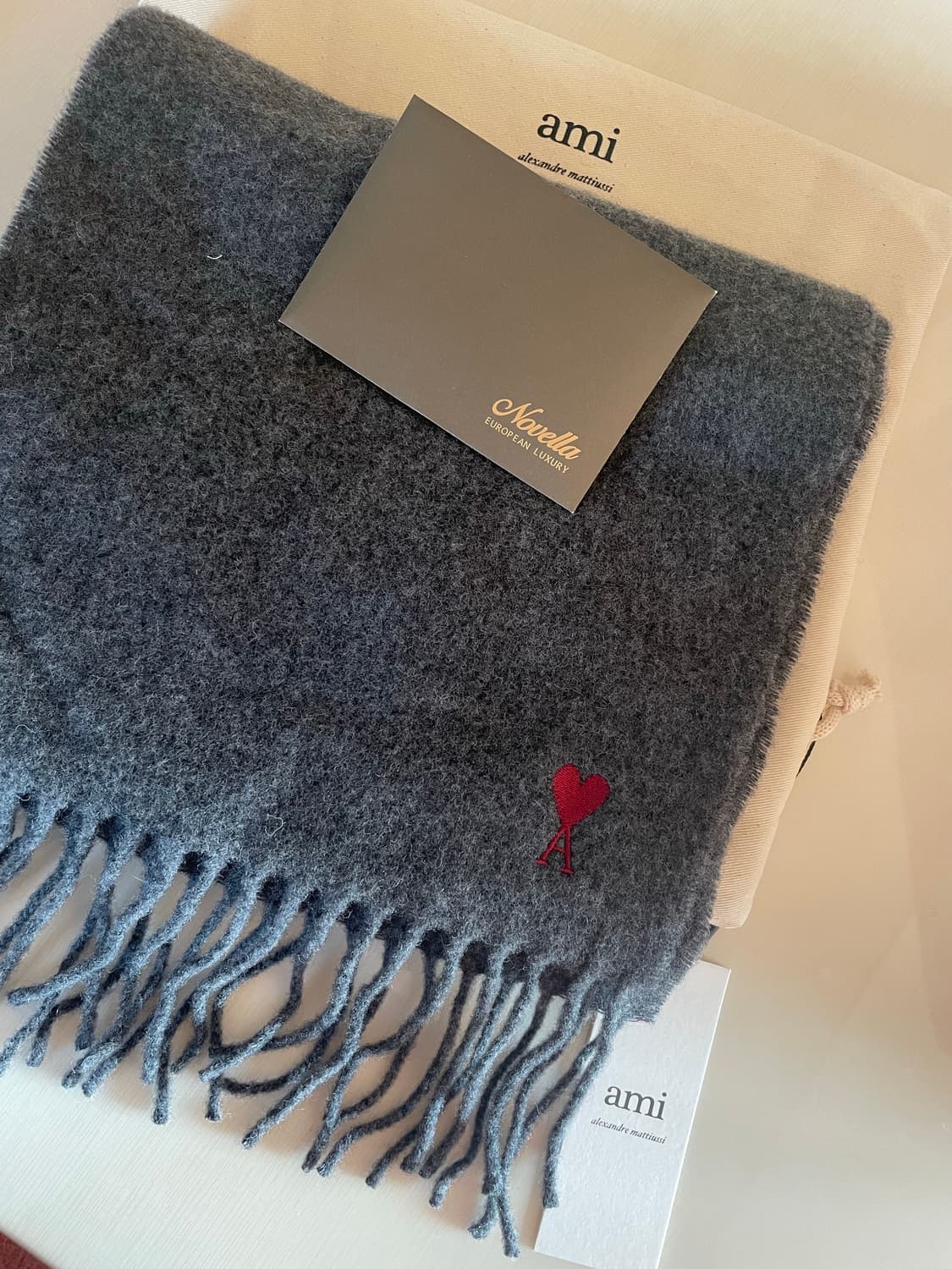 (아미 AMI) 목도리 머플러, 그레이 상품이미지6