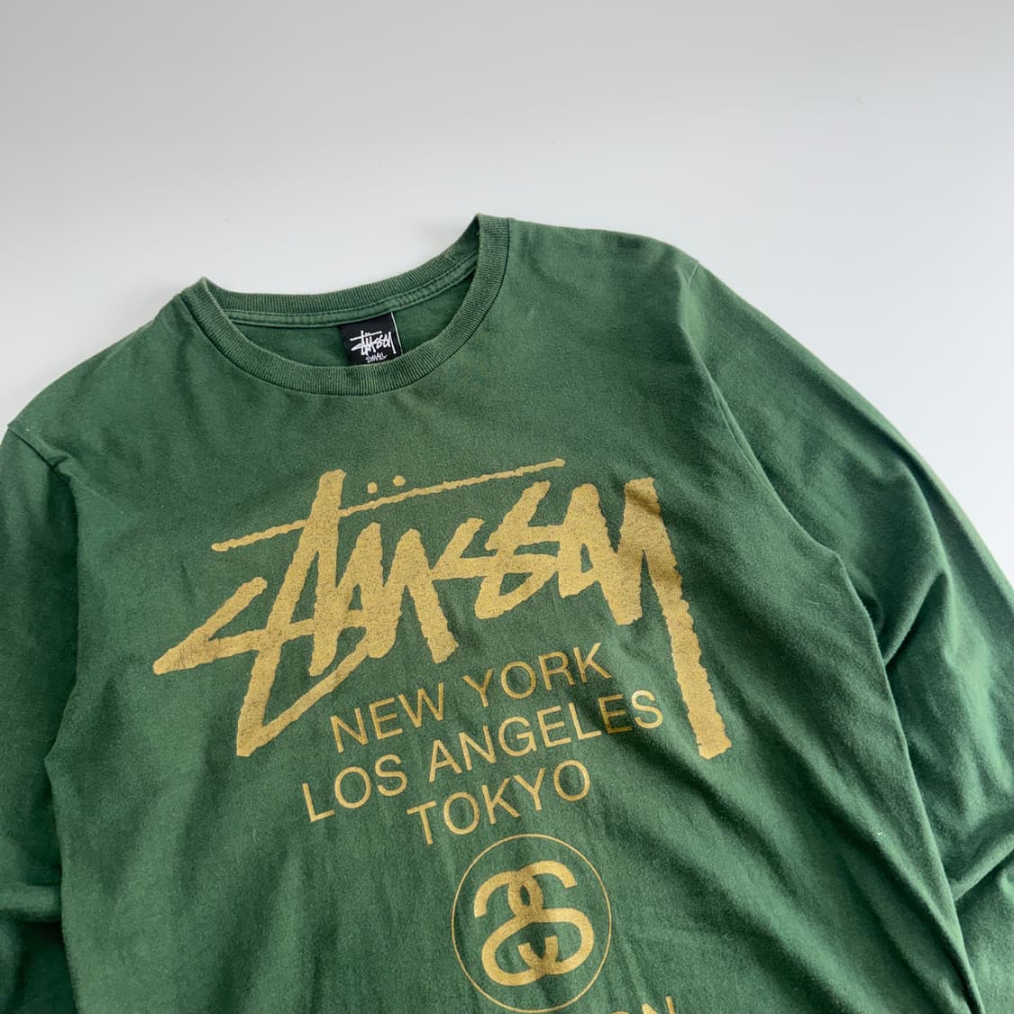 Stussy 스투시 골드 로고 그린 롱슬리브 상품이미지4