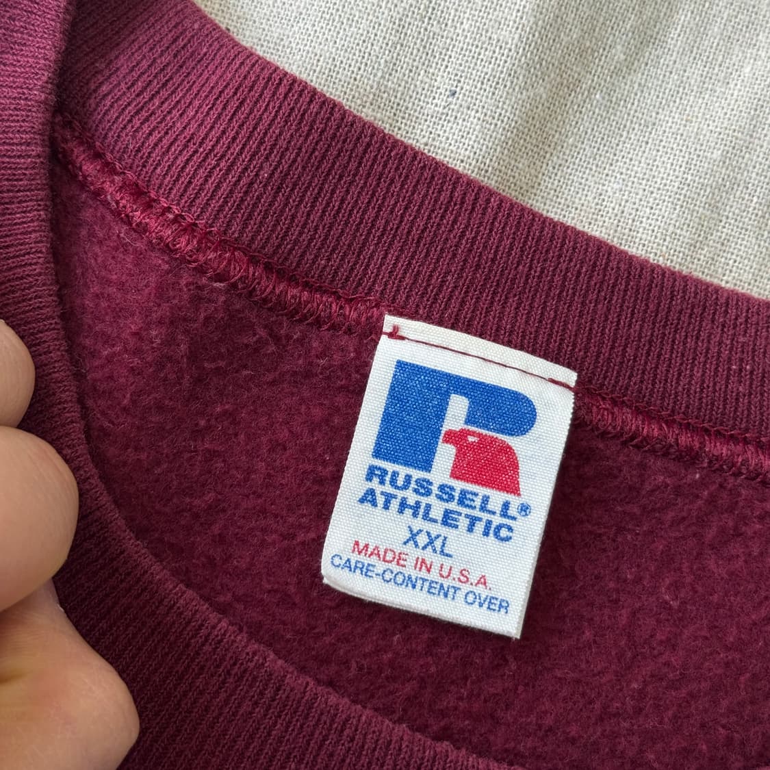 러셀 애슬레틱 90s 재팬 버건디 스웻셔츠 XXL 상품이미지6